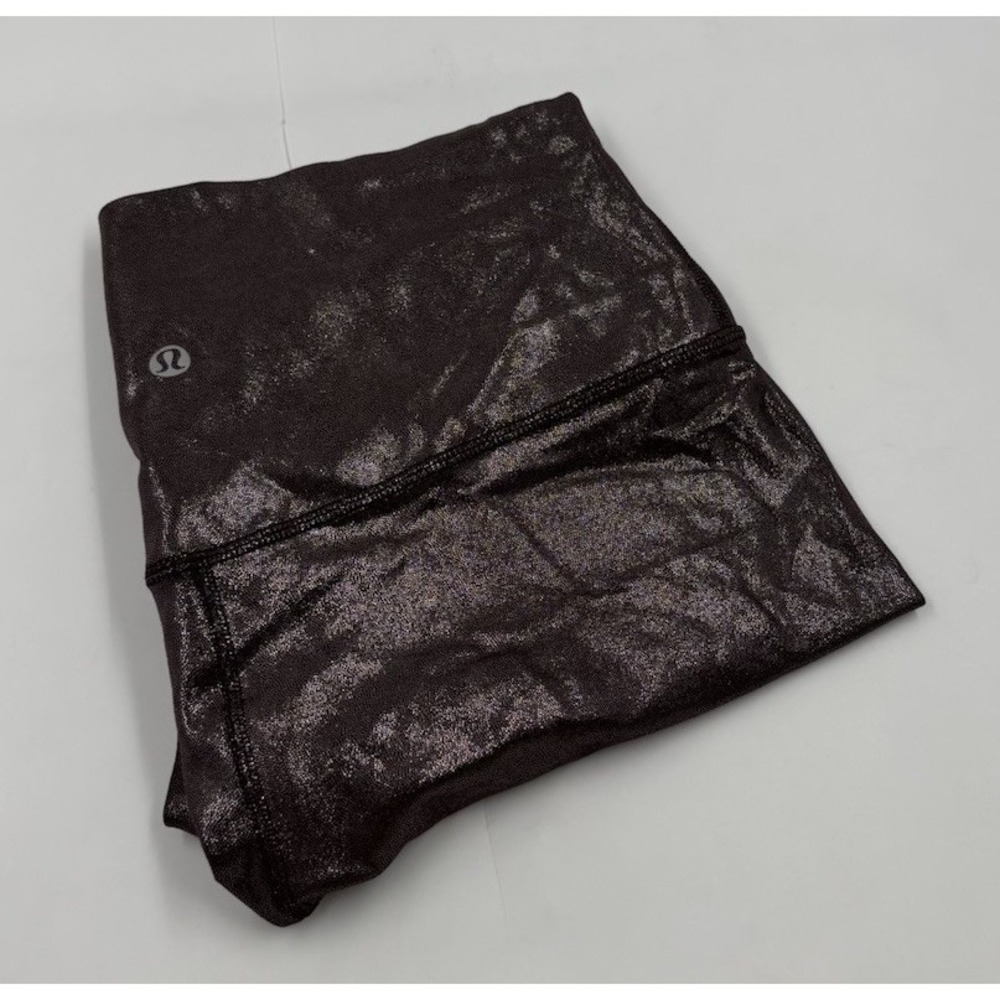 Lululemon Women's 8 Nylon Purple Sparkle 8" High-Waisted Biker Shorts